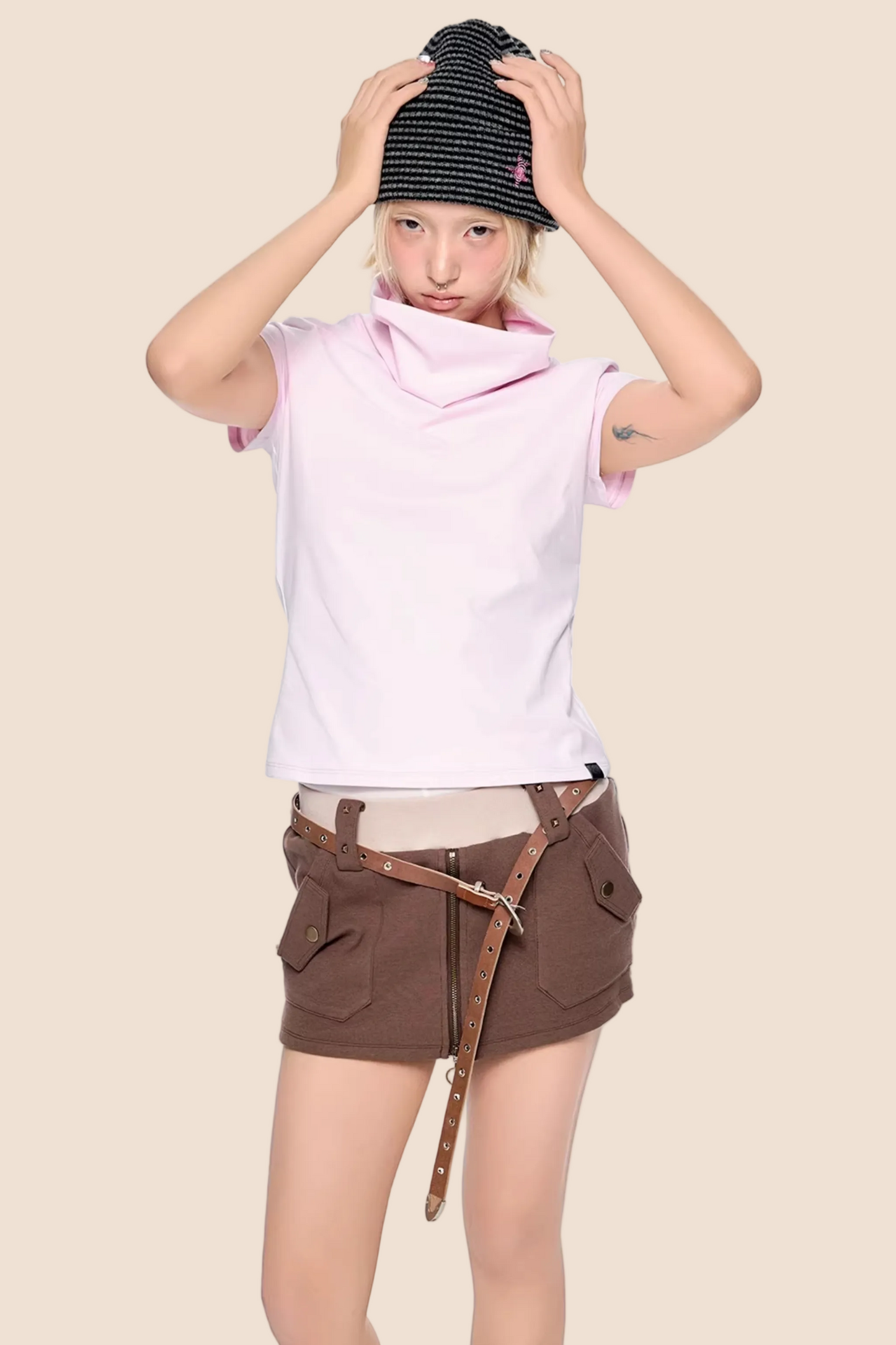 Retro High-Neck Summer Top