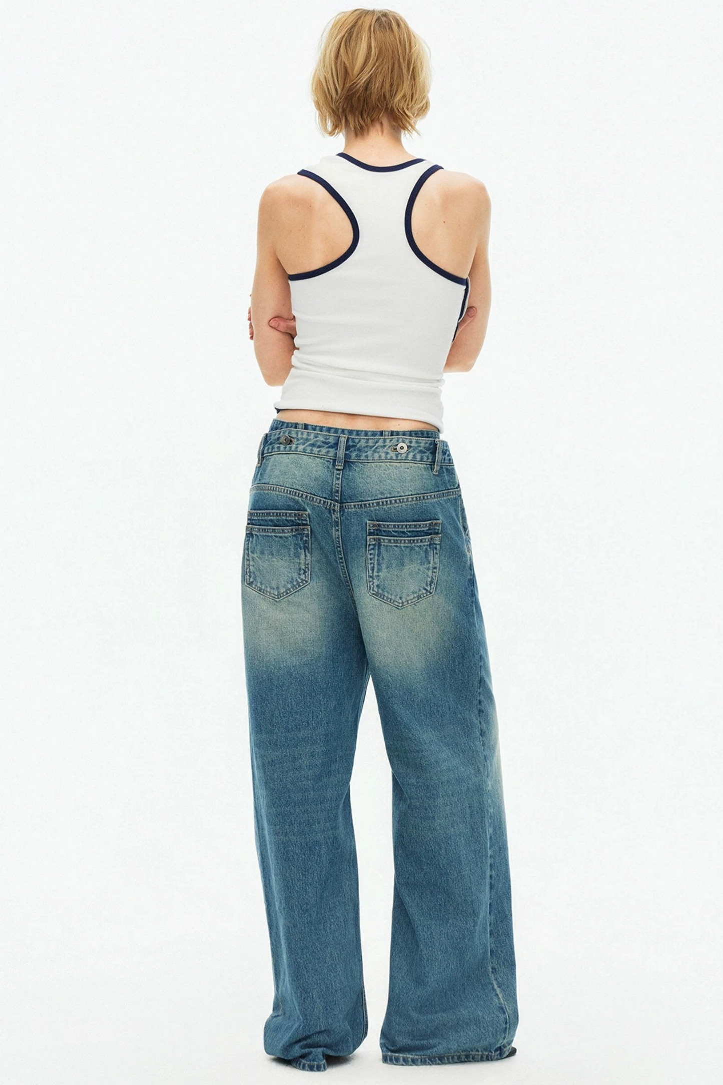 Asymmetrical Color-Blocking Tank Top