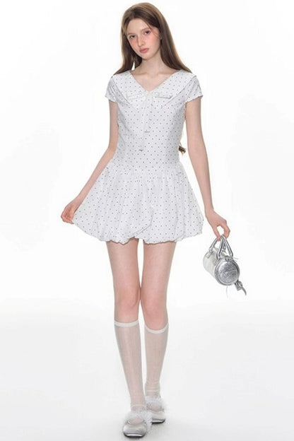 Navy Flower Bud Summer Dress