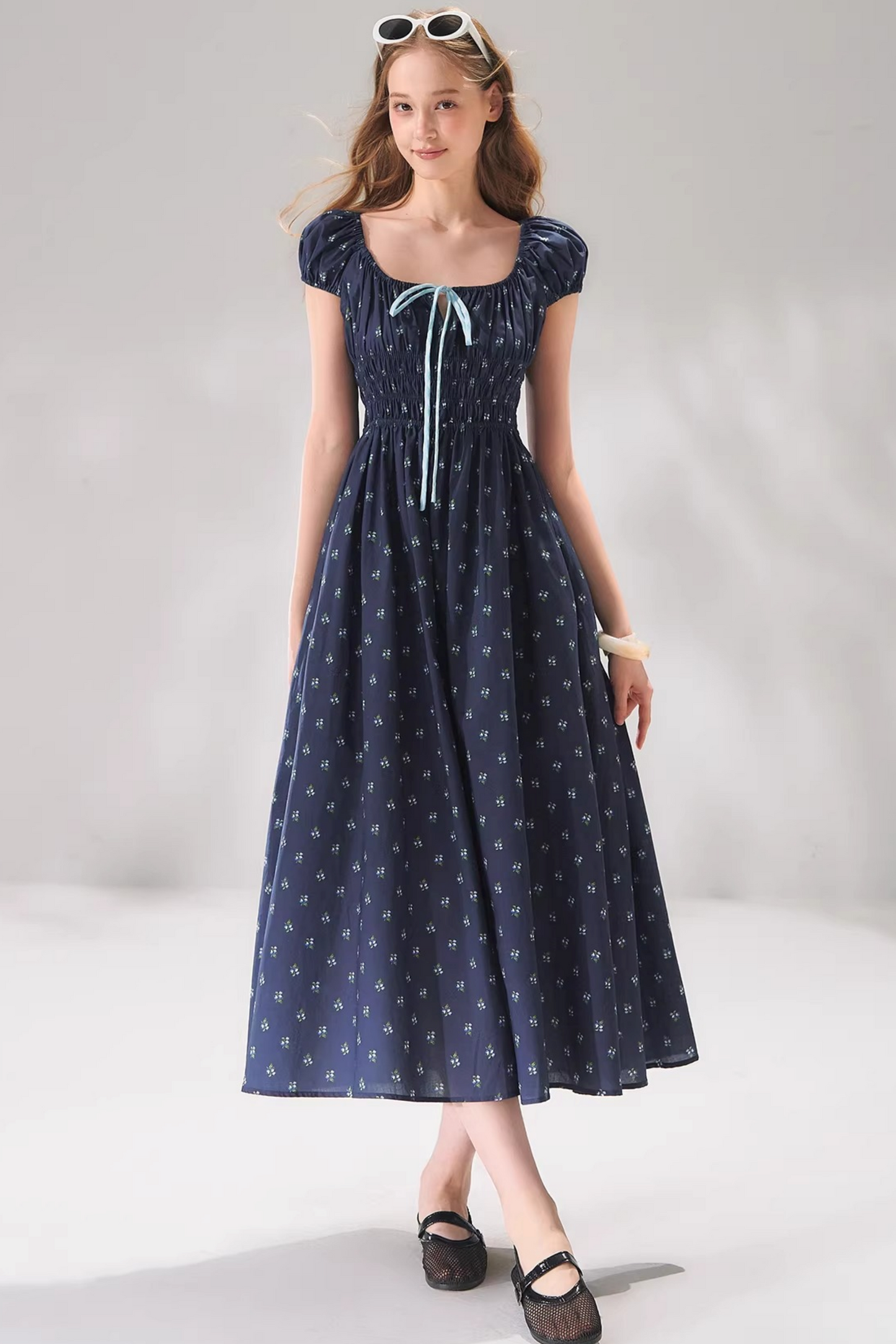 Floral Bow Long Dress