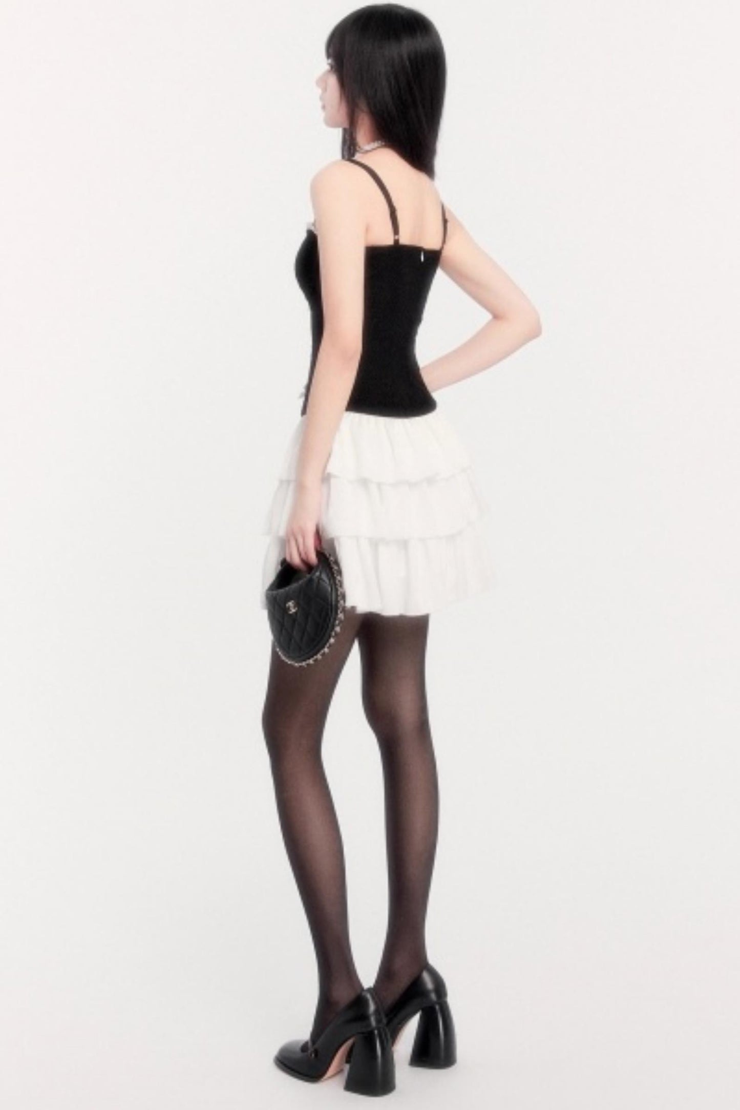 Retro Tweed Waist Jacket Dress Set-Up