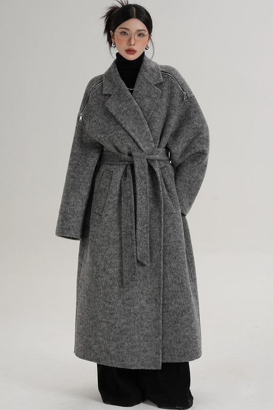 Elegant Shoulder Wool Coat