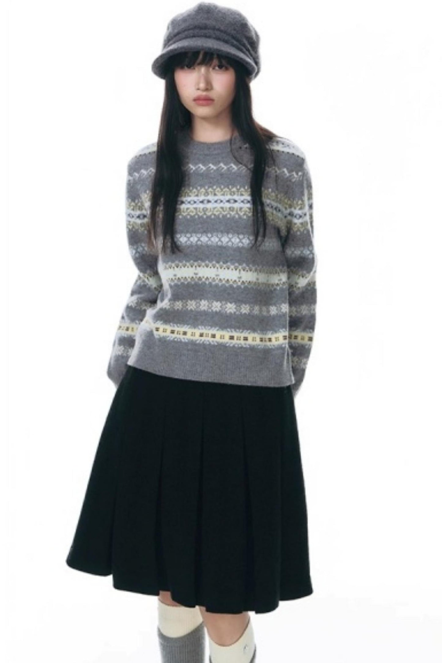 Fair Isle Jacquard Striped Sweater