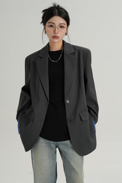 Blazer à lacets de design tempérament 