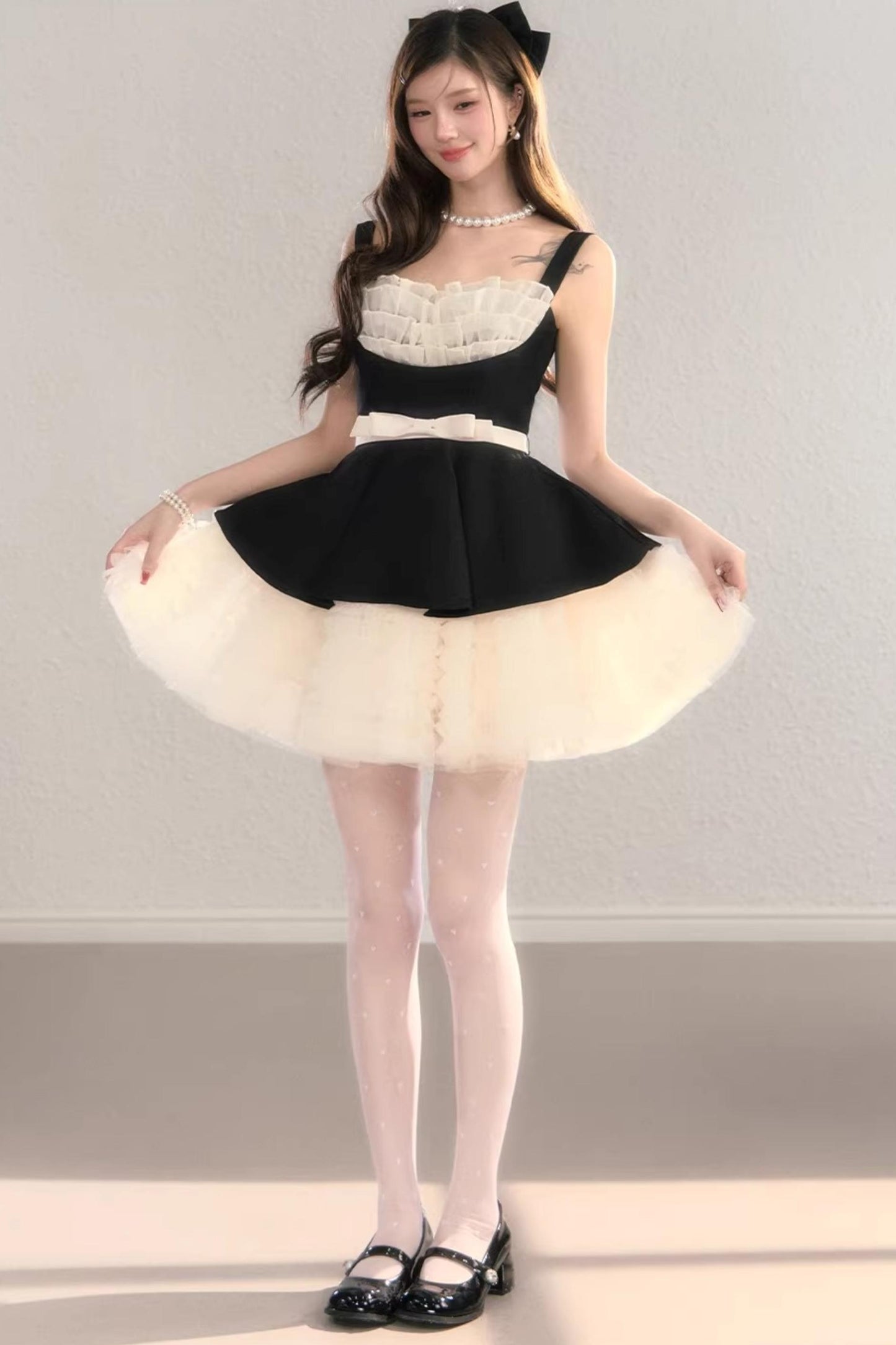 Gauze Lace Ball Gown Dress