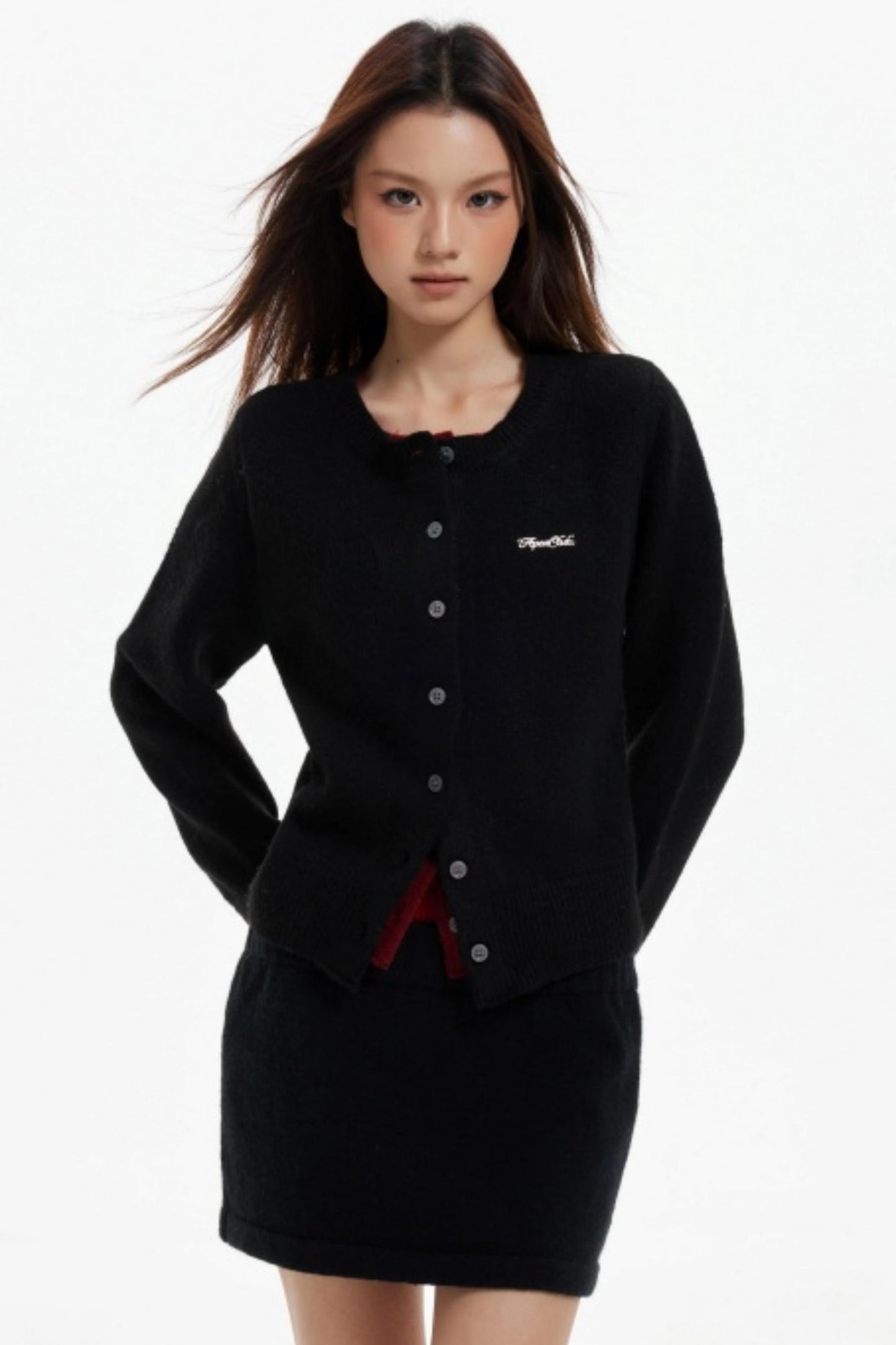 Fake Two-Piece Contrasting Knitted Cardigan