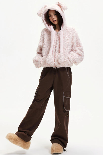 Cute Dog Ears Wool Coat