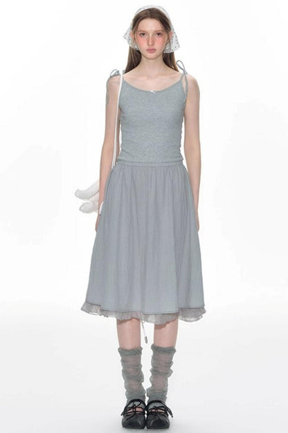 Nap Lace Panel Slip Dress