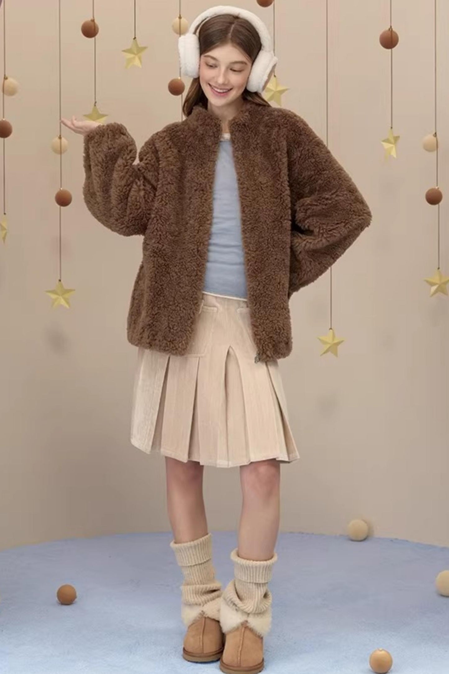 Reversible Suede Pleated Skirt