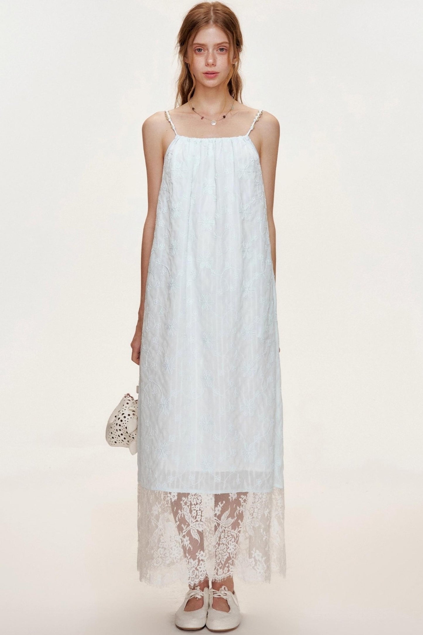 Ocean Blue Lace A-Line Dress