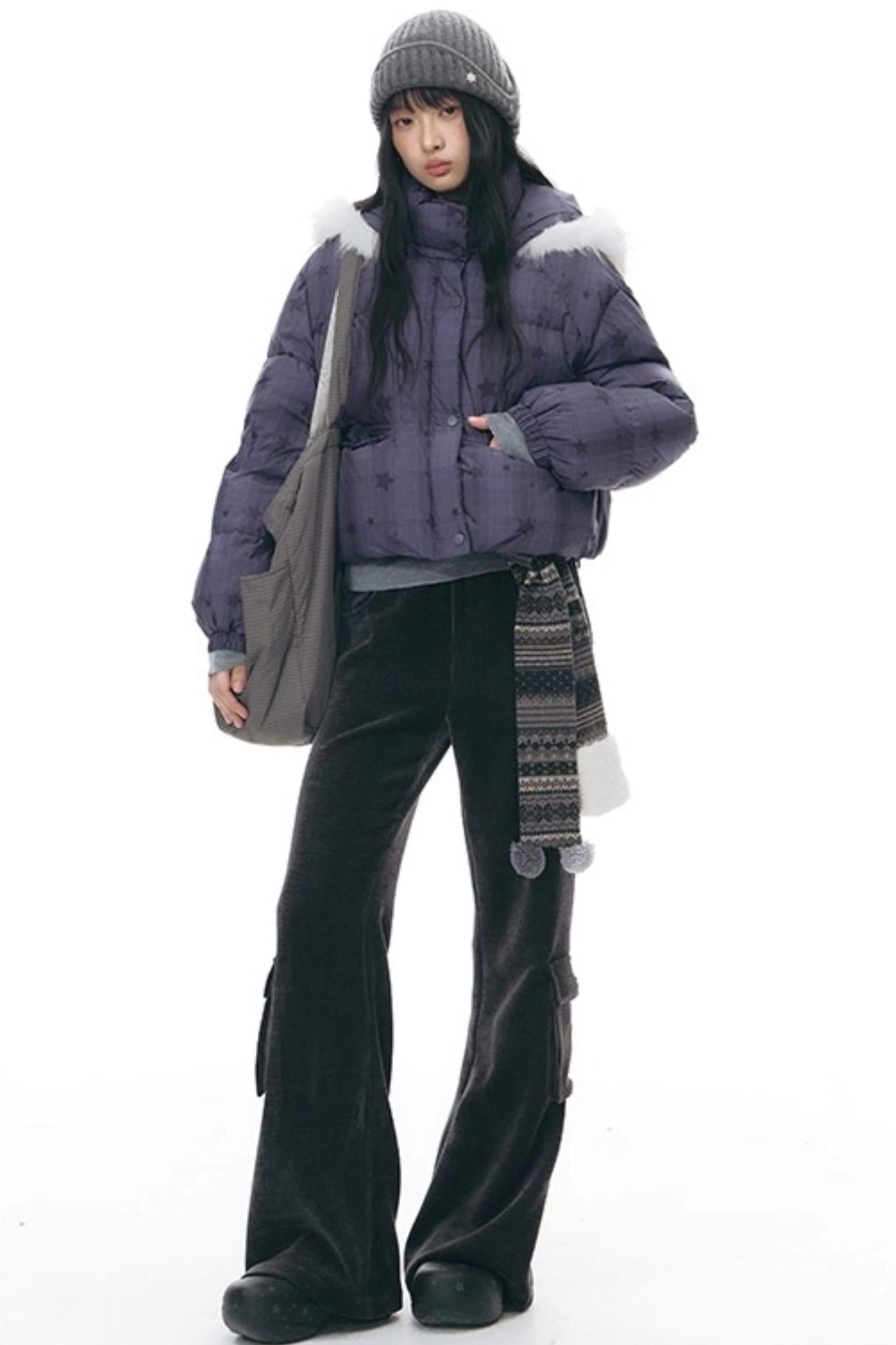 Chenille Slim Flared Pants