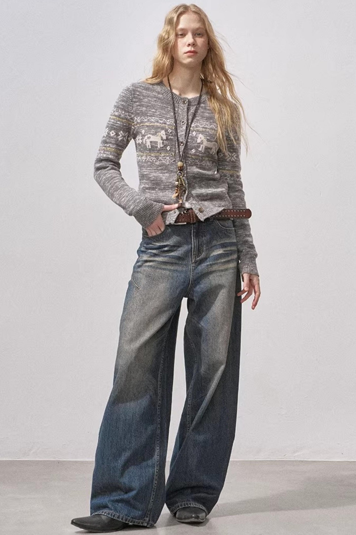 Fair Isle Floral Cardigan