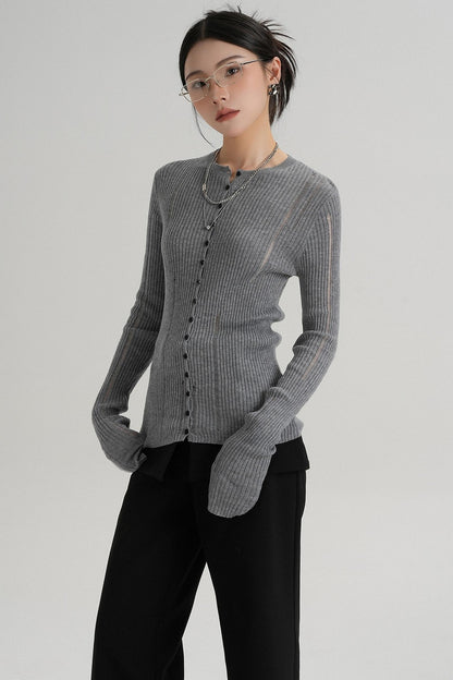 Slimming Long Sleeve Knit Top