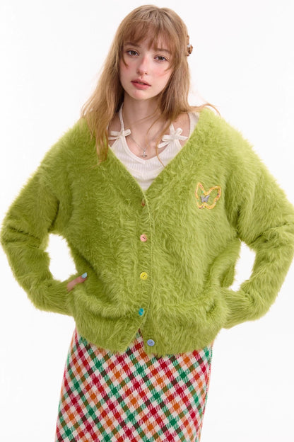 Lazy Butterfly Plush Cardigan