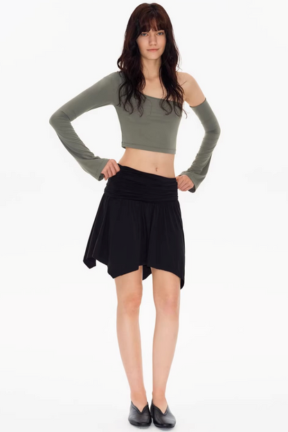 Asymmetrical Shoulder Crop Top