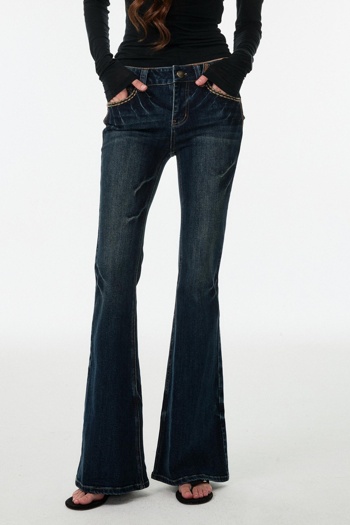 Blue Lightning Bootcut Pants