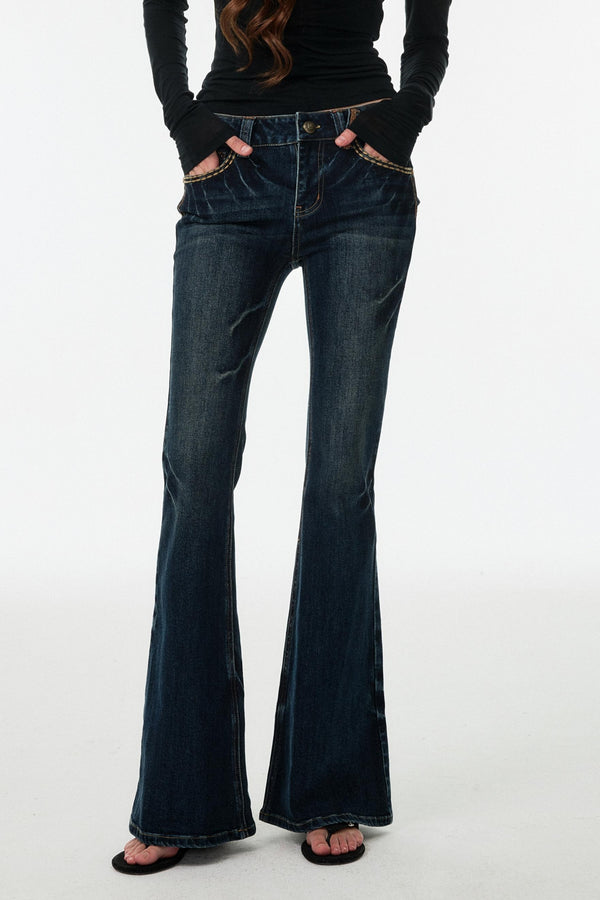 Blue Lightning Bootcut Pants