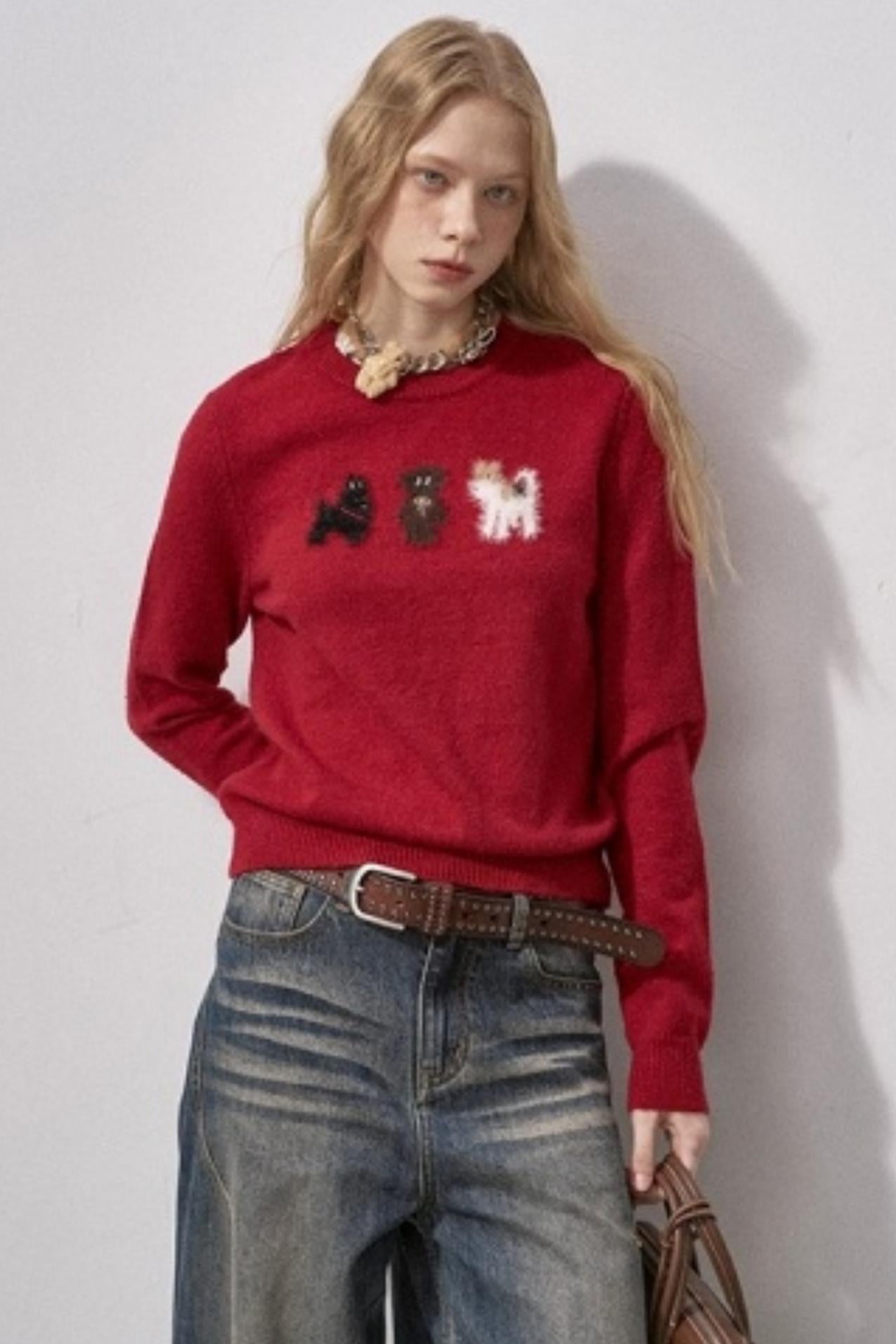 Faux Mink Fur Knit Sweater