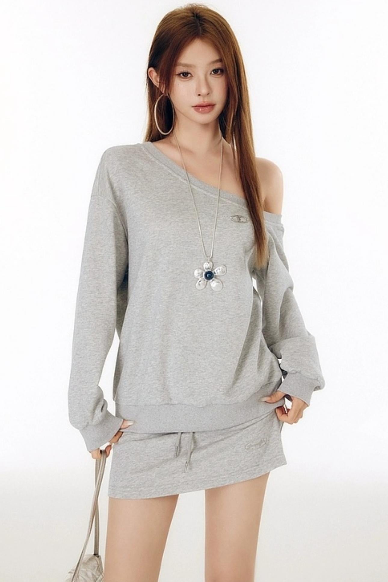 Spring Leisure Sweater & Skirt Set-Up