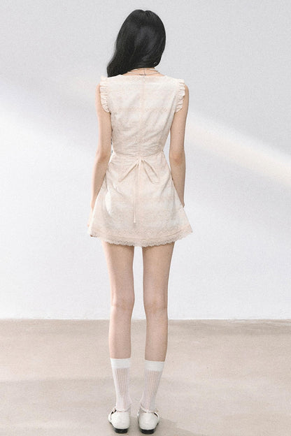 Summer Lace V-Neck Mini Dress