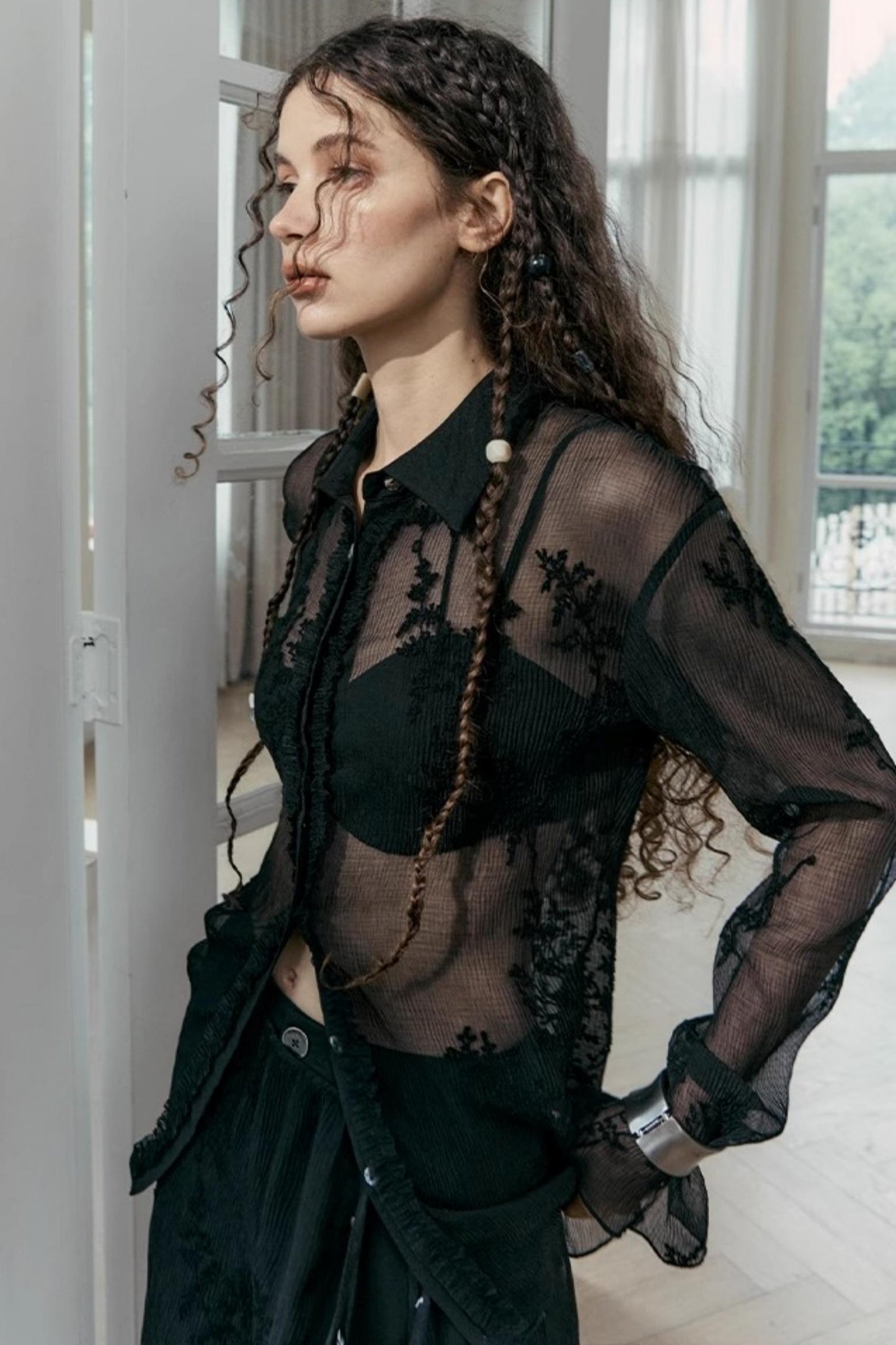 French Lace Long Sleeve Shirt