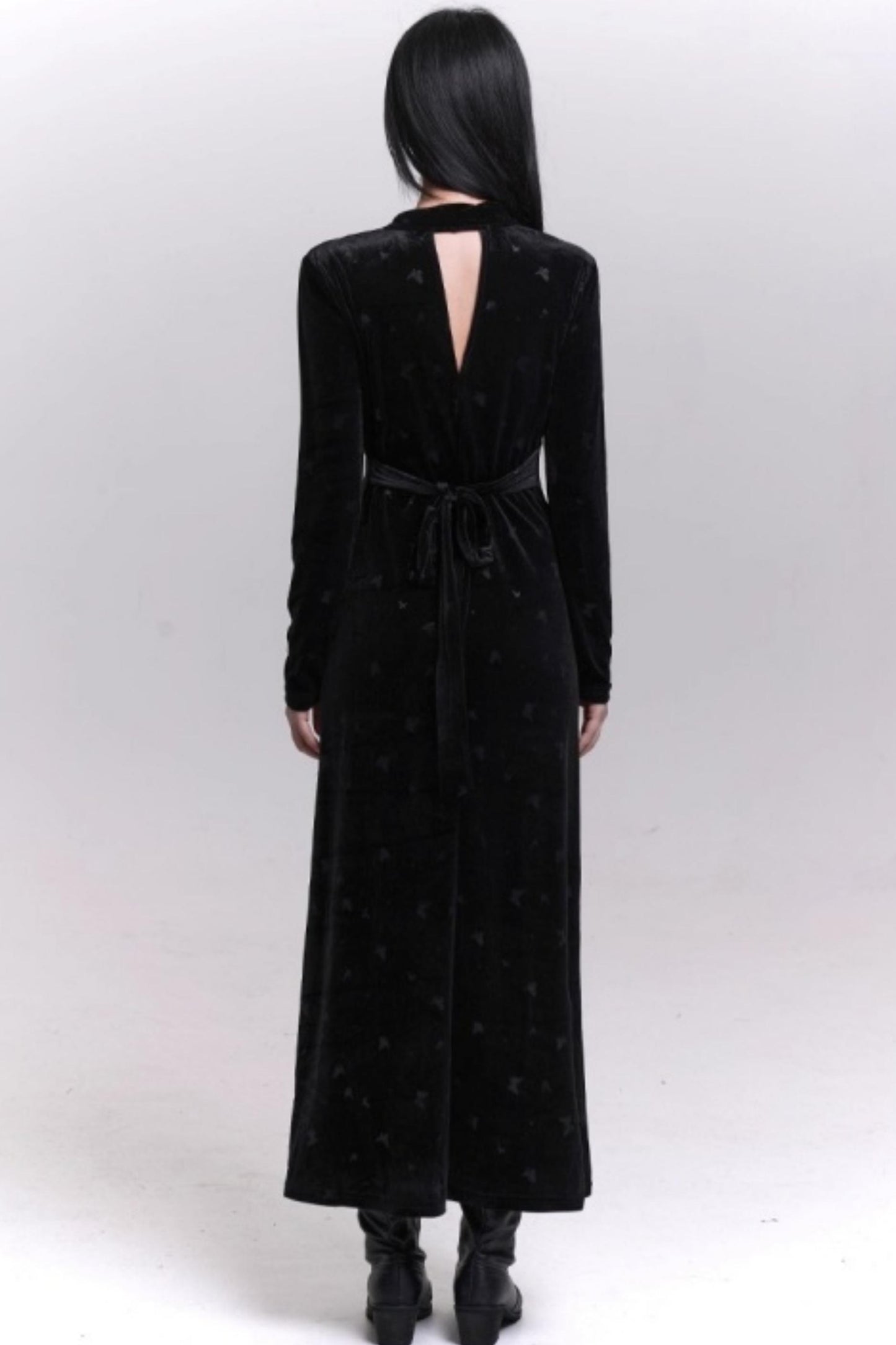 Black Velvet Butterfly Dress