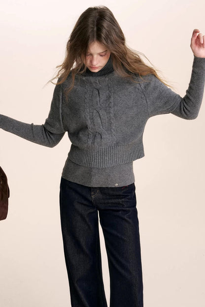 Winter Knit Turtleneck Sweater Set-Up