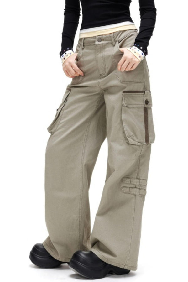 Retro Deconstructed Workwear Pants