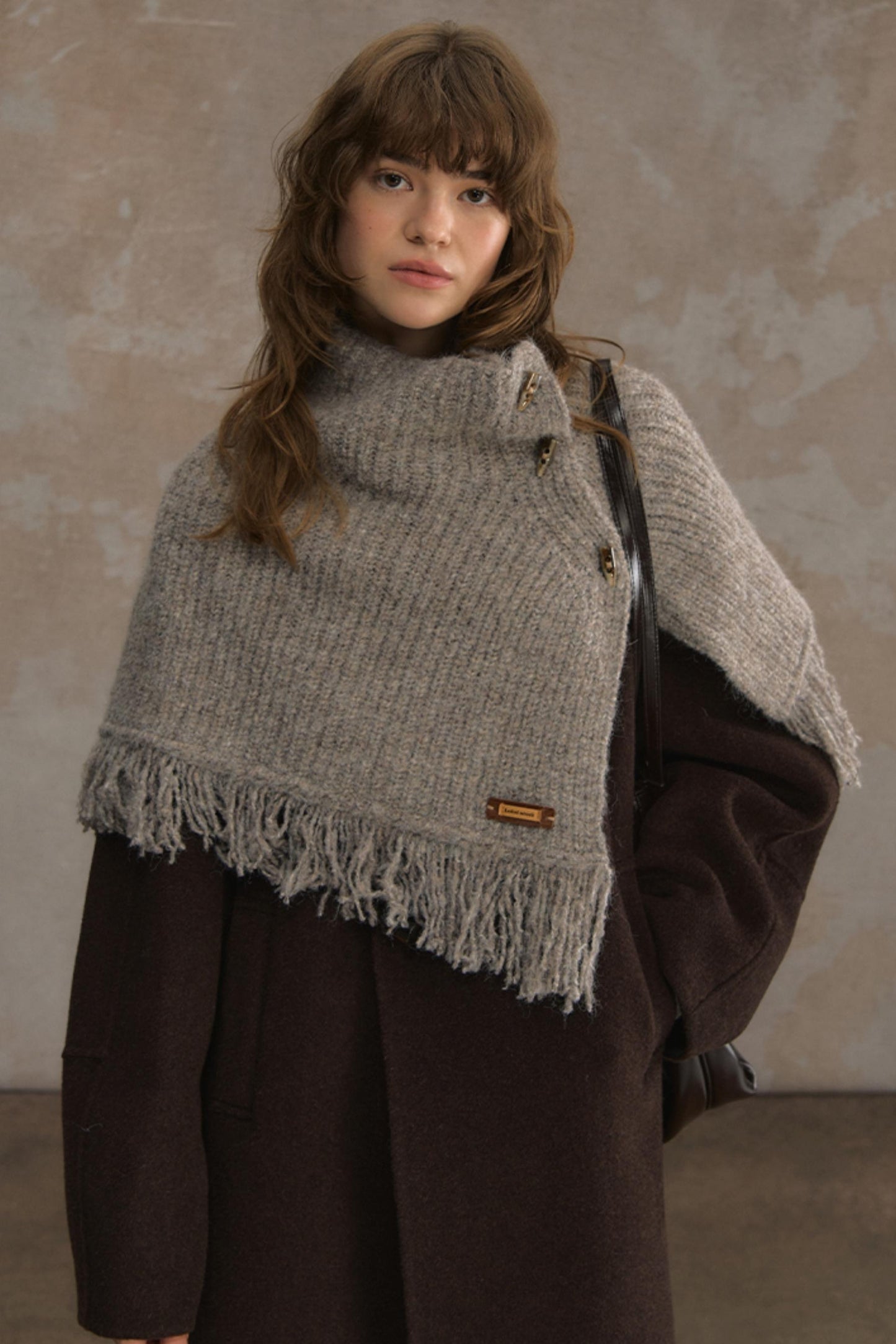 Wool Knitted Cape Cardigan