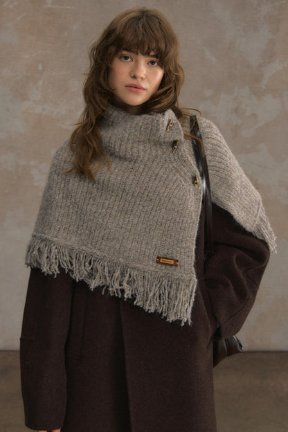 Wool Knitted Cape Cardigan