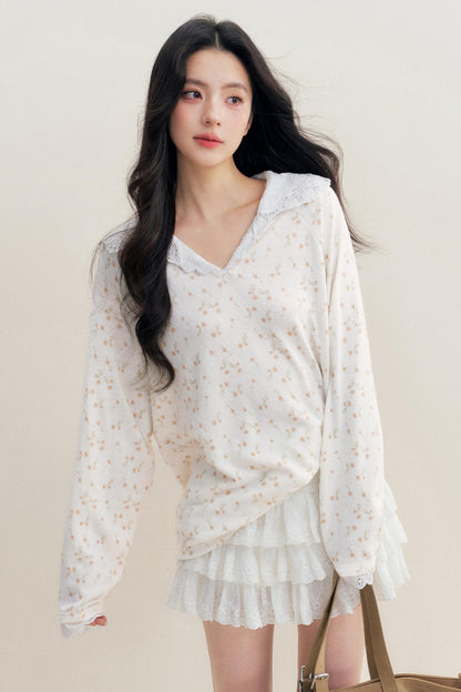 Floral Nocturne Long T-Shirt