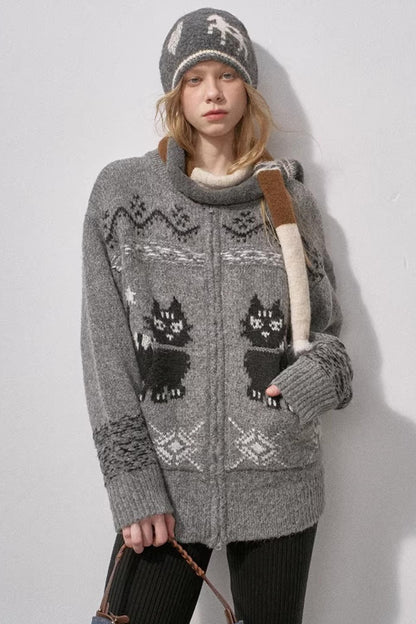 Noble Cat Knit Sweater