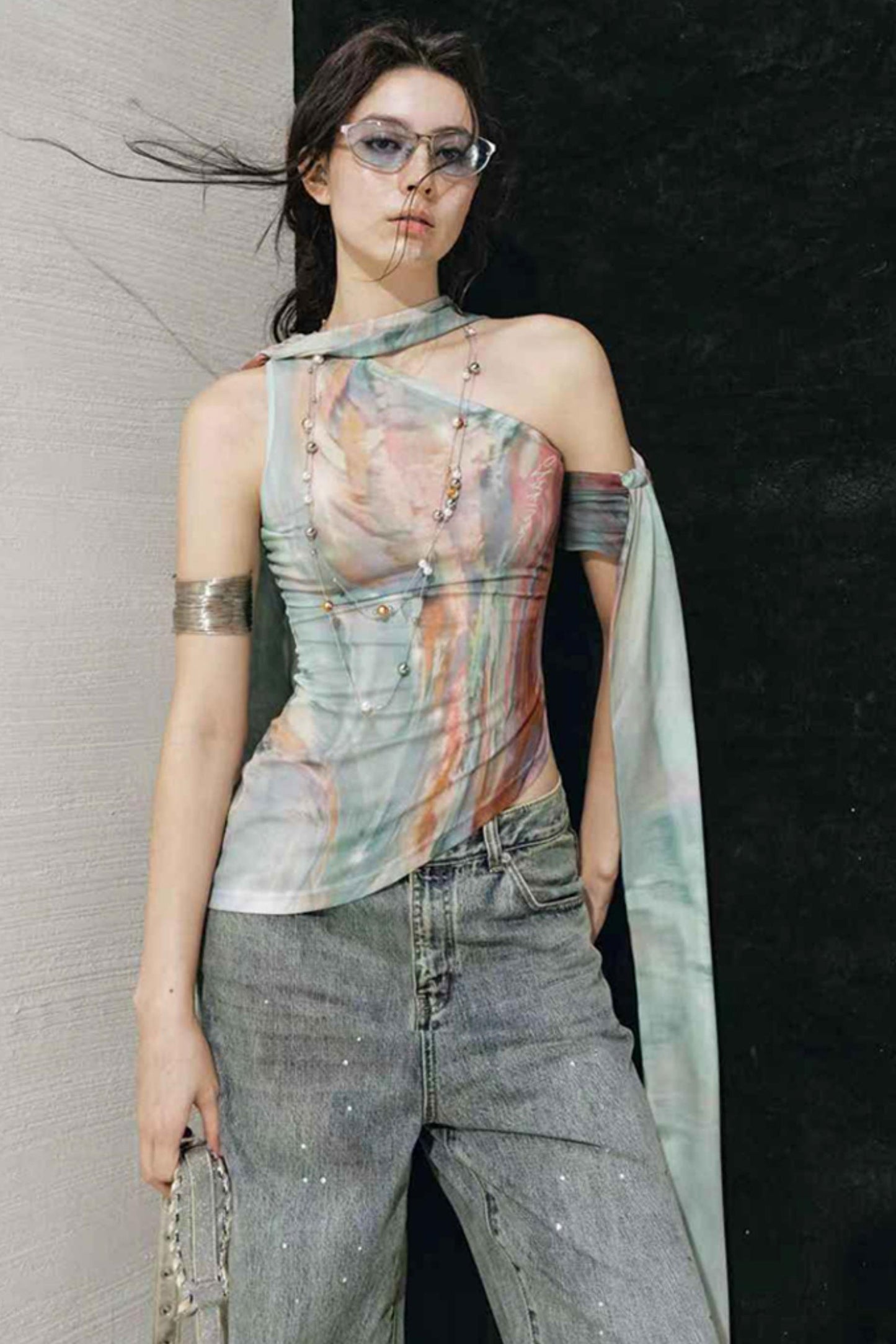 Nature Oil Painting Skirt Set