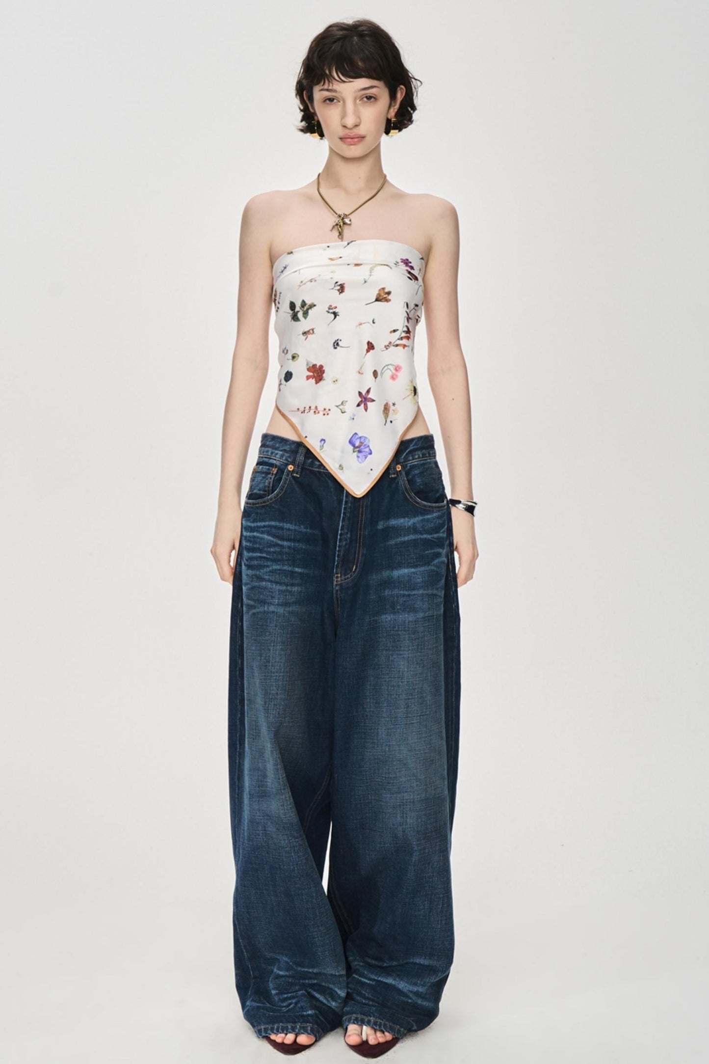 Textured Denim Jeans