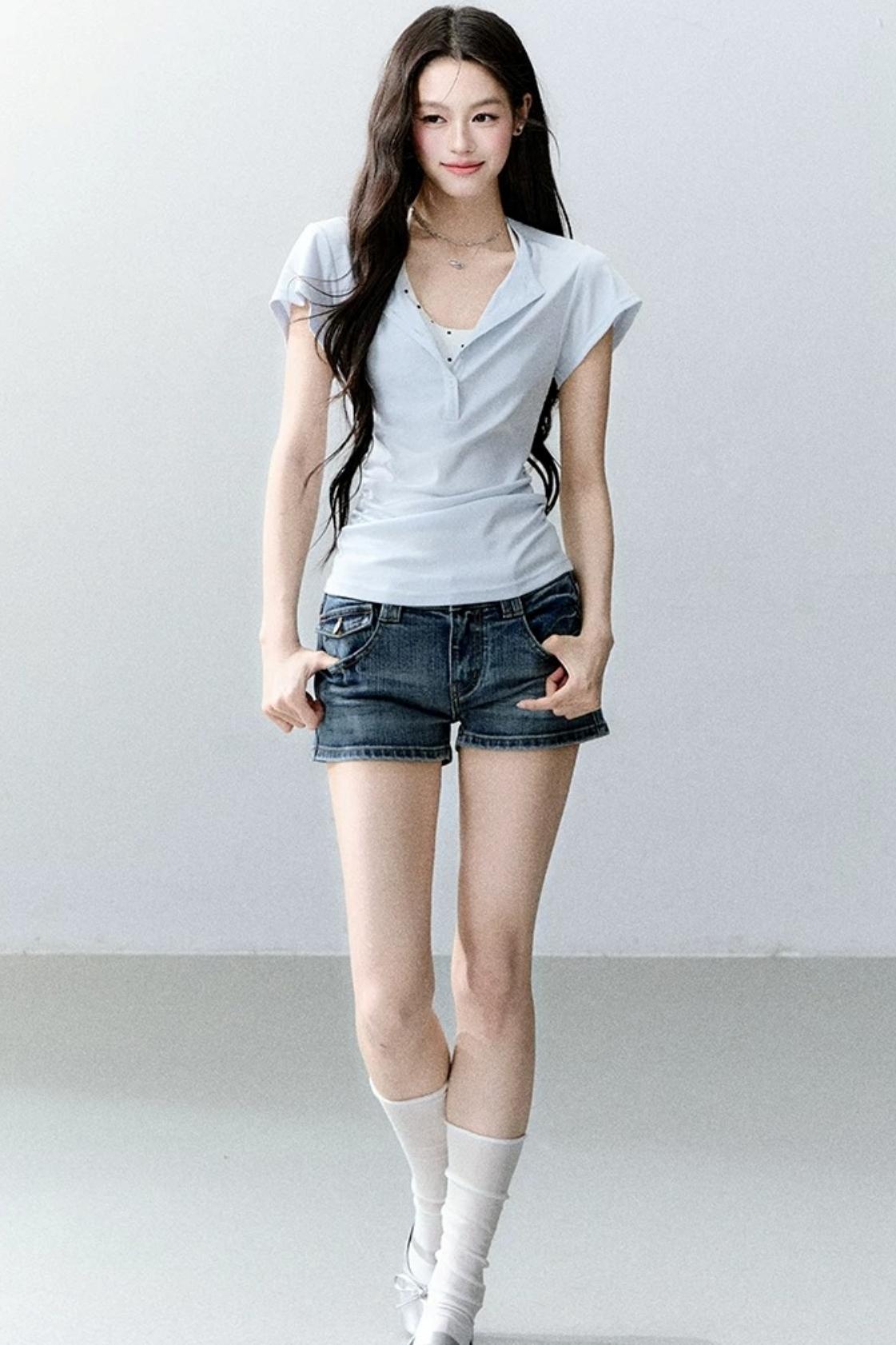 Henry Collar Slim-Fit T-Shirt Set-Up
