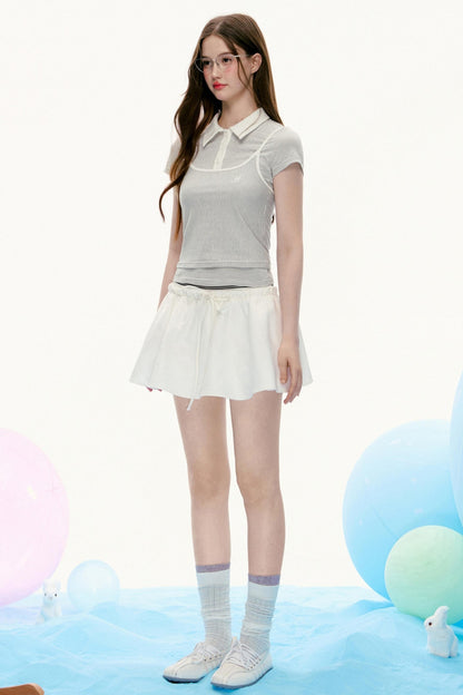 Vintage Embroidered Cropped Skirt