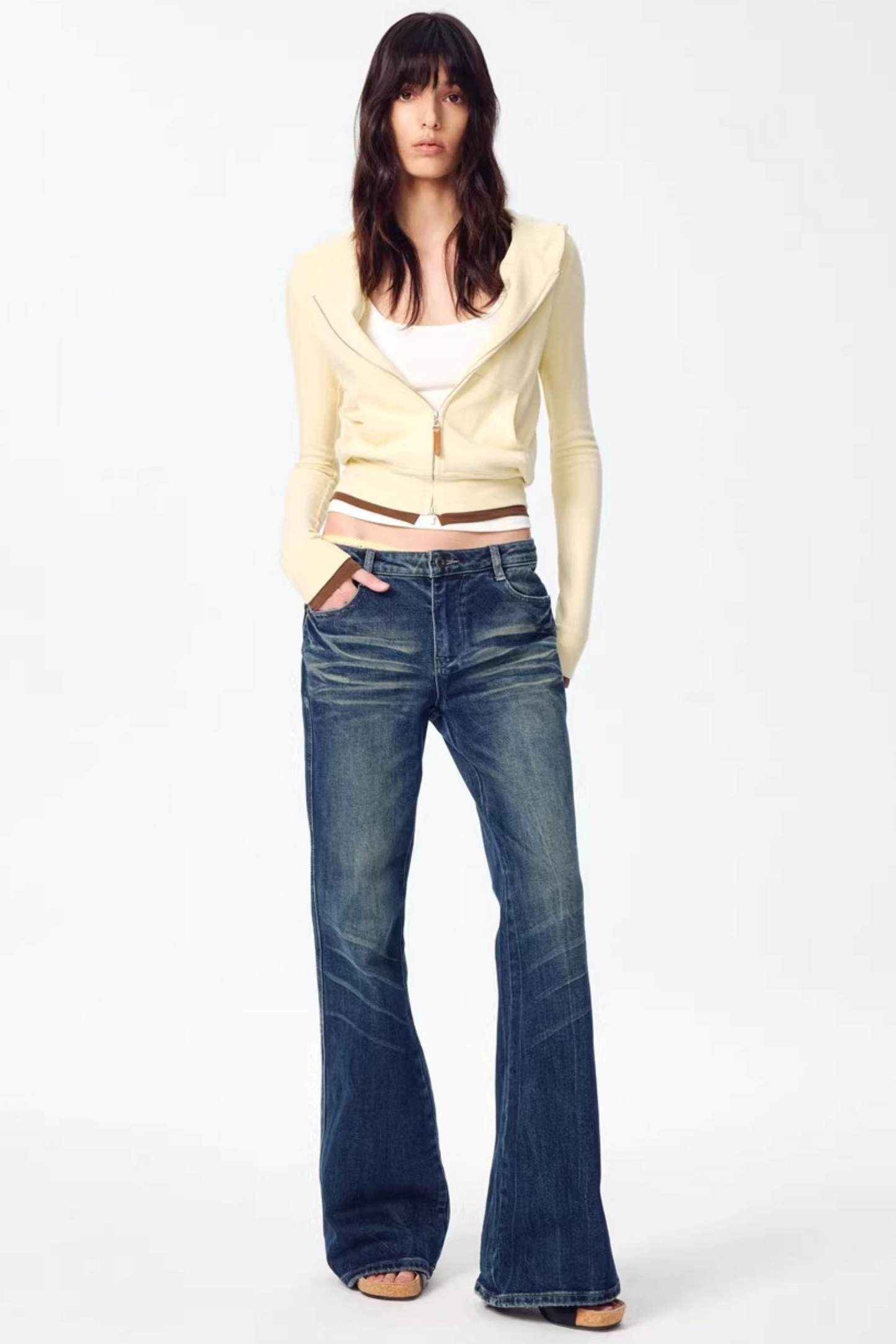 Retro Washed Flared Jeans