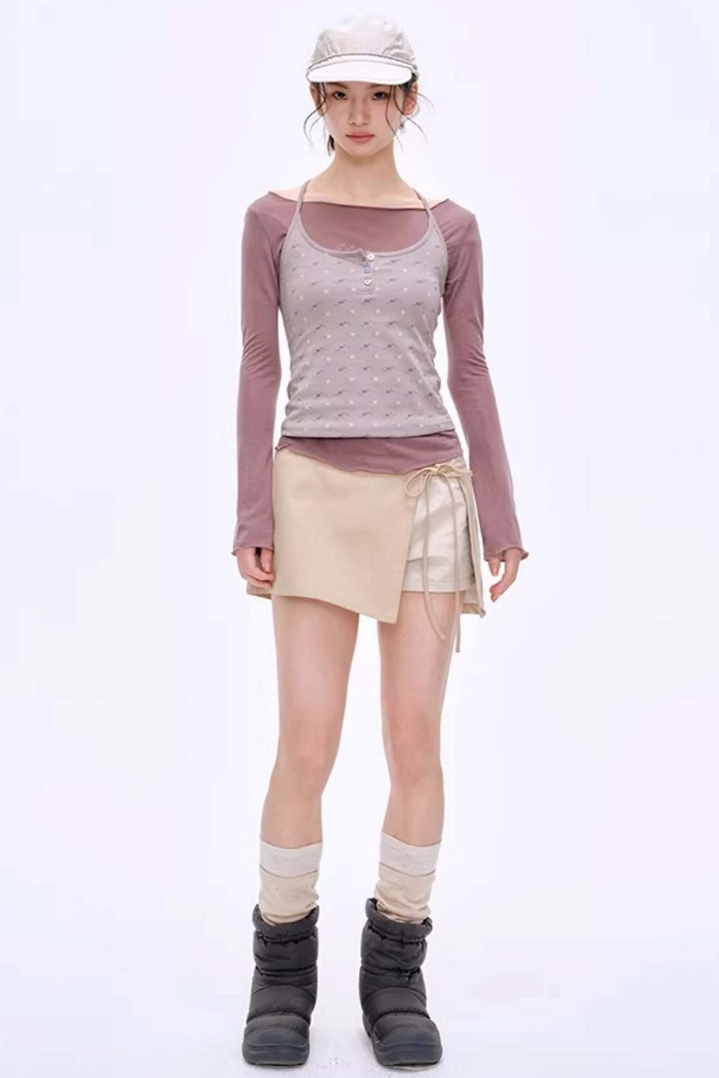 High-Gloss Two-Tone Slouch Socks