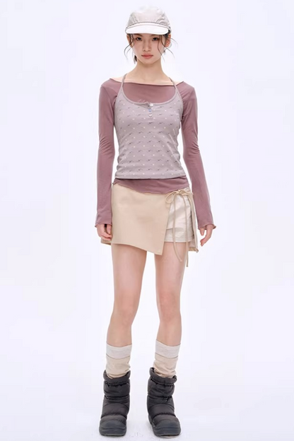 High-Gloss Two-Tone Slouch Socks