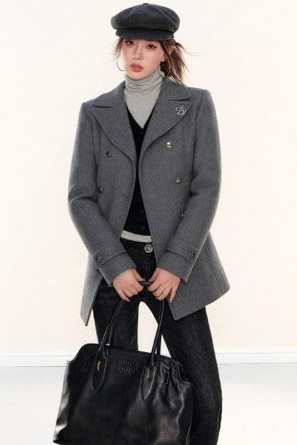 Woolen Lapel Coat