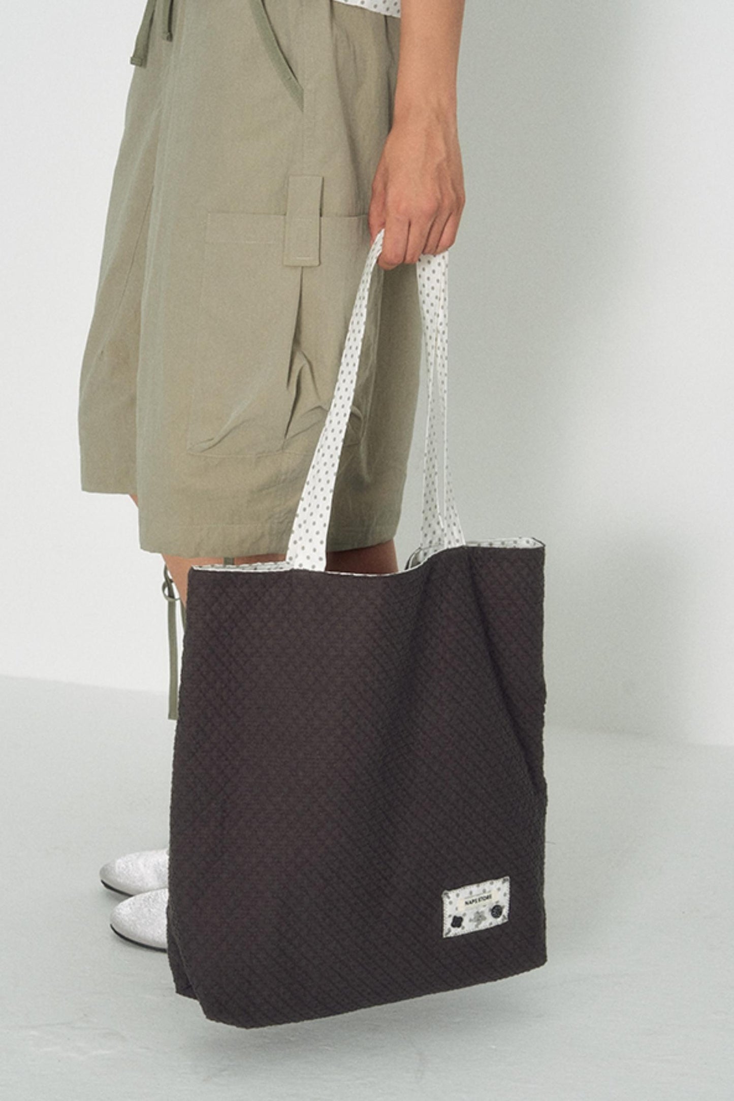 Vintage Polka Dot Canvas Shoulder Bag