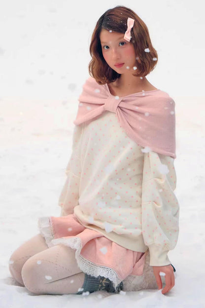 Retro Polka Dot Knit Top