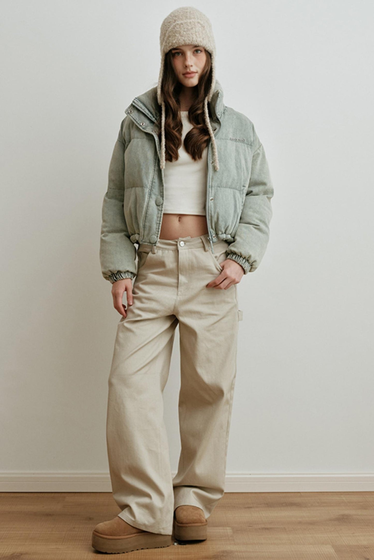 High-Waisted Embroidered Pants