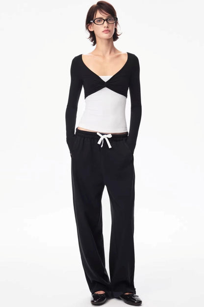 Color-Blocked Knot Design Top