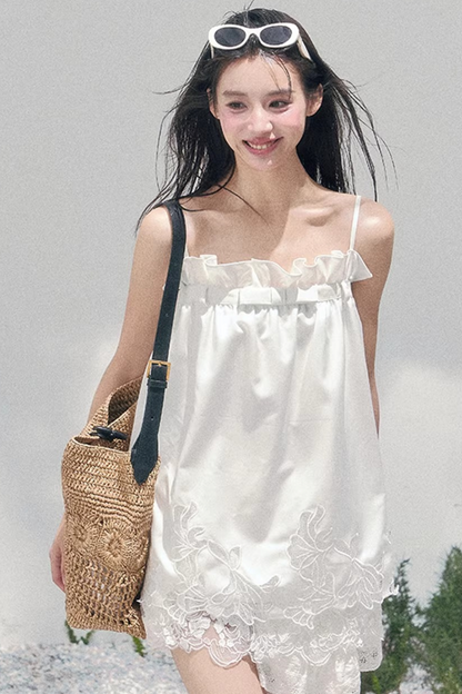 Bouquet-ähnliches Spitzen-Babydoll-Oberteil