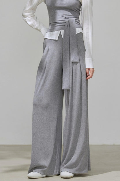 Summer Autumn Knitted Fake Two-Piece Set-Up