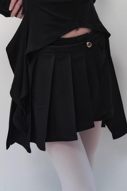 Yuan Shadow Pleated Shorts Skirt