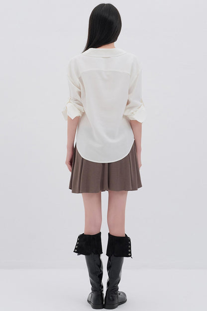 Silky White College Shirt