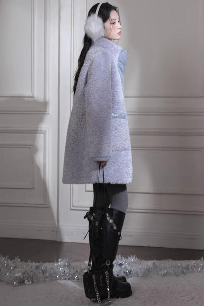 Reversible Misty Gray-Purple Coat