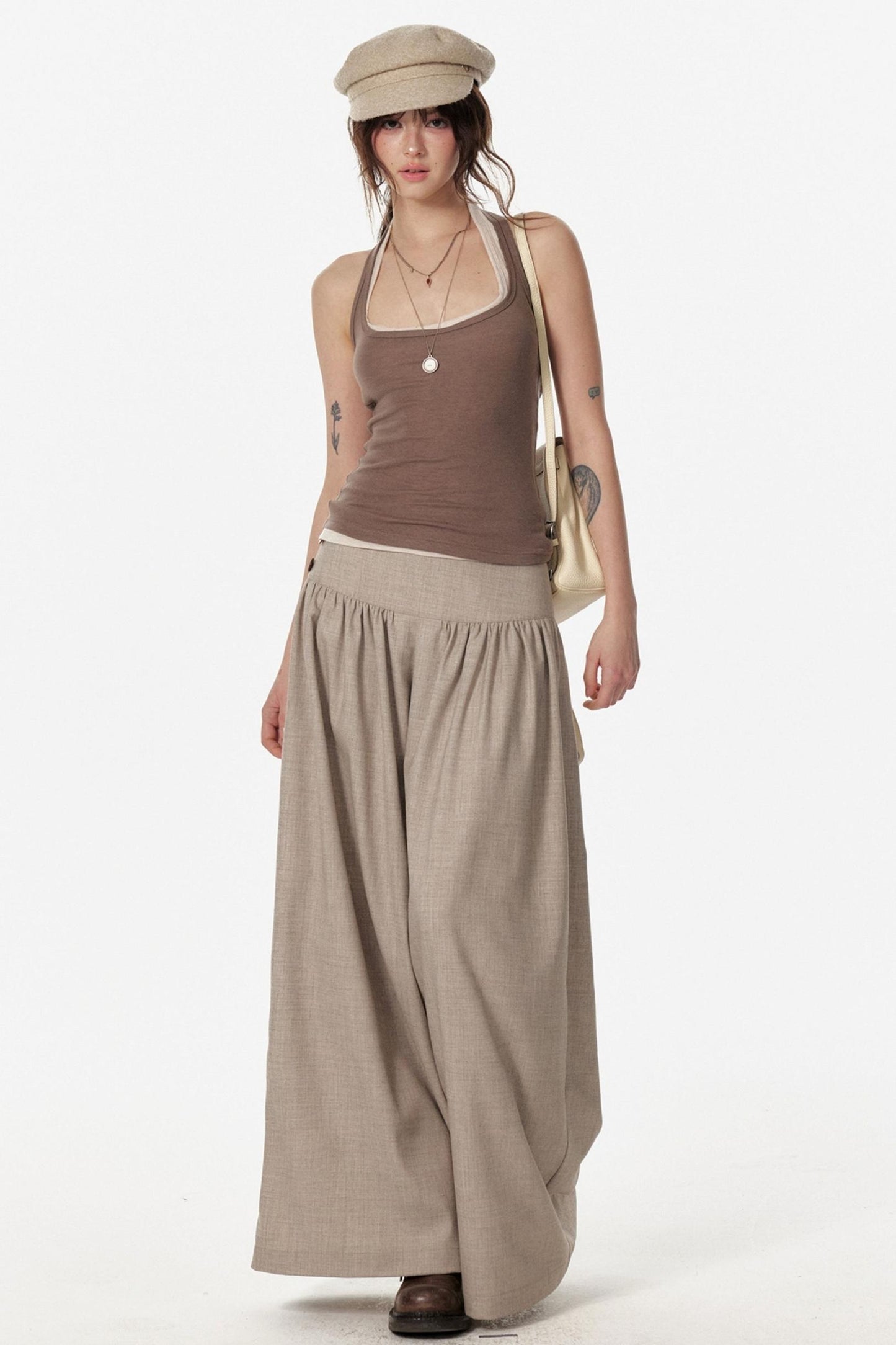 Retro Wide Slim Drape Pants